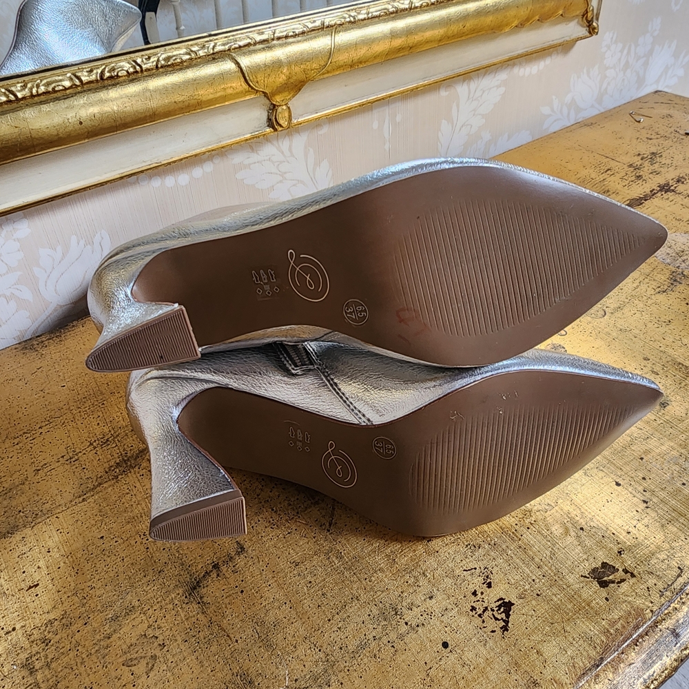 Silver Ankle Boots - Picture 3 of 4